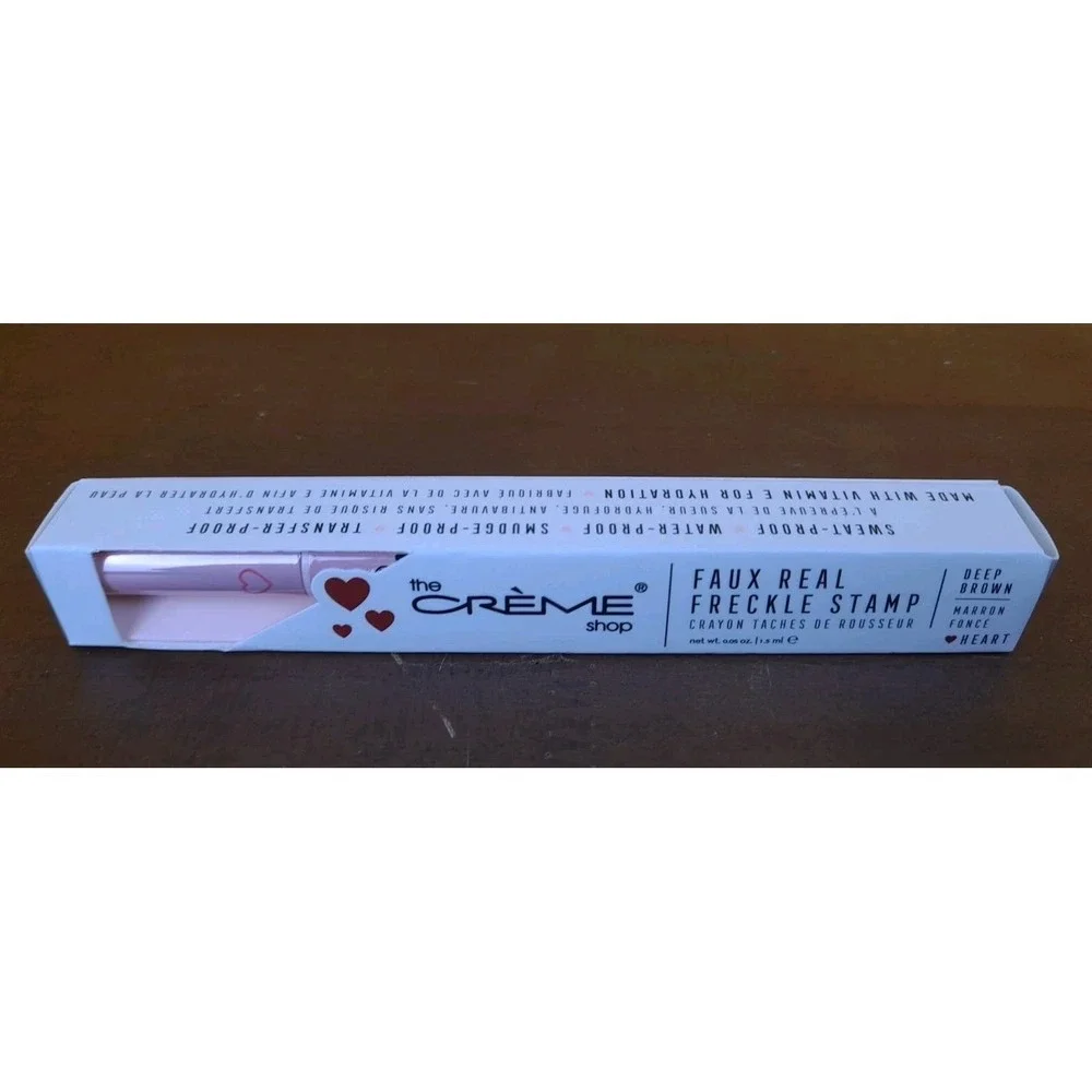 The Creme Shop Faux‎ Real Freckle Stamp Deep Brown Point Stars Dual Sided NEW